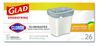 A Picture of product CLO-79316 Glad® Medium Drawstring Trash Bags with Clorox. 0.74 mil. 8 gal. 23 X 21.63 in. Gray. Lemon Fresh Bleach scent. 26 bags/box.