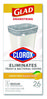 A Picture of product CLO-79316 Glad® Medium Drawstring Trash Bags with Clorox. 0.74 mil. 8 gal. 23 X 21.63 in. Gray. Lemon Fresh Bleach scent. 26 bags/box.