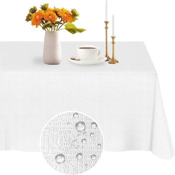 Paper and Plastic Tablecloths for Rectanglular Tables. 3 ply. 54 X 108 in. White. 12/pack.