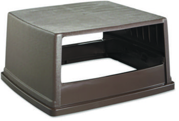 Rubbermaid® Commercial Glutton® Rectangular Receptacle Hooded Top without Door. 23 X 26.63 X 13 in. Brown.