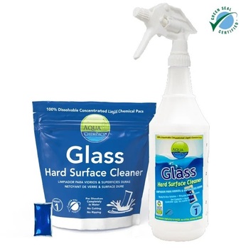 Aqua ChemPacs Glass Cleaner 1X12 Pacs 3G Spray Bottle