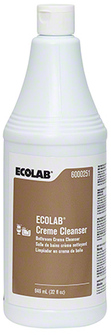 Ecolab® Crème Cleanser. 32 oz. Lemon scent. 12 bottles/case.