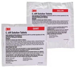 3M™ C. Diff Solution Tablets, Quart Size, 140 Tablet Container, 2/Case