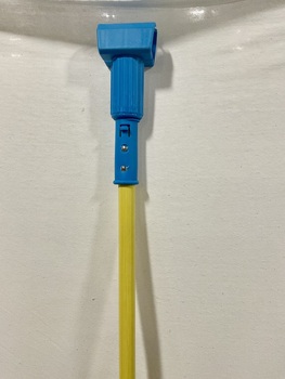 Wet Mop Handle.  Blue Jaws.  1" x 60" Fiberglass Handle with Plastic Head.  Use with wide band mops.