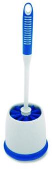 Impact® Toilet Bowl Brush and Caddy. Blue and Gray.