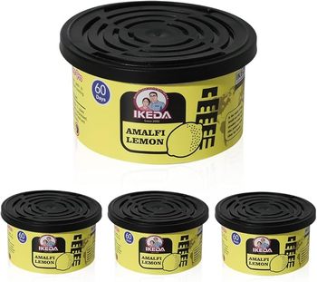 IKEDA Scents Car Air Freshener. 1.5 oz. Lemon scent. 4 cans/pack.