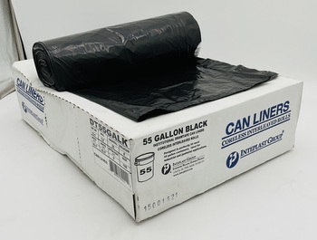 Can Liner.  40.5" x 42.5".  55 Gallon.  Drawstring Closure  1 mil