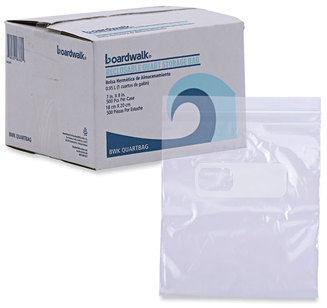 Boardwalk® Reclosable LDPE Food Storage Bags. 1 qt. 7 X 8 in. Clear. 500/box.