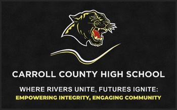 ColorStar Impressions Horizontal Logo Mat with Custom "Carroll County High School" Logo. 5 X 8 ft.