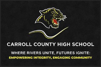ColorStar Impressions Horizontal Logo Mat with Custom "Carroll County High School" Logo. 4 X 6 ft.