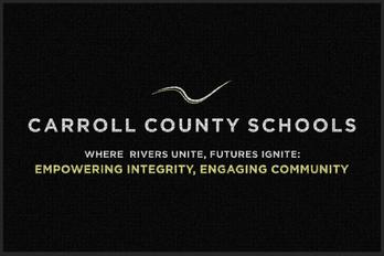 Waterhog Impressions HD Horizontal Entrance/Scraper/Wiper/Indoor/Outdoor Mat with Custom "Carroll Co Board of Education Office" Design. 4 X 6 ft.