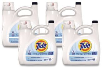 Tide® Free & Gentle HE Compatible Liquid Laundry Detergent. 132 oz. 100 Loads. 4 bottle/carton.