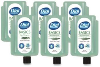 Dial® Professional Basics MP Free Liquid Hand Soap Refill for Versa Dispenser, Unscented, 15 oz, 6/Carton