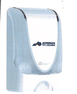 TouchFREE Ultra Dispenser White w/Clear Custom Print Jefferson Community & Tech College Mock Up #05715  8/Case