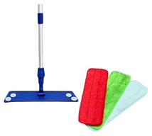 18" Microfiber Flat Mop Looped Pad Plastic Frame Kit