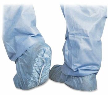 Polypropylene Non-Skid Shoe Covers,  Large, Blue, 100 per Box