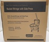 A Picture of product 963-116 Mop Bucket with Side Press Wringer. 18.5 X 16.5 X 16.5 in. 26 qt. Yellow.