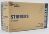 A Picture of product 222-130 Unwrapped Stirrer Straws. 5 in. Black. 10000 count.