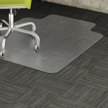 Lorell Wide Lip Low-pile Chairmat Clear Vinyl 45"x53"