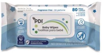 Sani Professional® Baby Wipes. 1-Ply. 6.7 X 8 in. White. Fragrance-Free. 80 wipes/pack, 12 packs/carton.