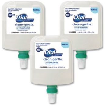 Dial® Professional  clean+gentle™ Antibacterial Foaming Hand Wash Refill for 1700 Dispenser. 1.7 L/1 qt. Clear. Fragrance-Free. 3/carton.