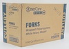 A Picture of product 191-179 Heavy Weight Wrapped Polypropylene Forks. White. 1000 count.