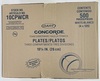 A Picture of product 241-223 Concorde® Non-Laminated Foam Plate.  3-Compartment.  10.25" Diameter.  White.  125 Plates/Sleeve, 500/Case