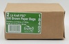 A Picture of product 310-301 Grocery Bag.  Kraft Paper. 2 # Size.  4-5/16" x 2-7/16" x 7-7/8".  30# Basis Weight.  100% Recycled.  500 Bags/Case.  2 lb.