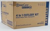 A Picture of product 964-869 4 in 1 Cutlery Kits. Fork/Spoon/Straw/Napkin, White. 500 count.