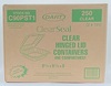 A Picture of product 329-507 ClearSeal® Hinged Lid Containers.  Medium.  8.3" L x 8.3" W x 3.0" H.  Clear.  125 Containers/Sleeve.