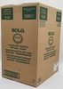 A Picture of product 106-404 SOLO® Cup Company No-Slot Portion Plastic Cup Lids,  3.25-9oz Cups, Clear, 100/Sleeve, 25 Sleeves/Carton