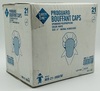 A Picture of product 966-726 Pleated Bouffant Hair Net. 21". White. Light polypropylene. Meets FFDCA Requirements for Food Contact. 1000/cs.