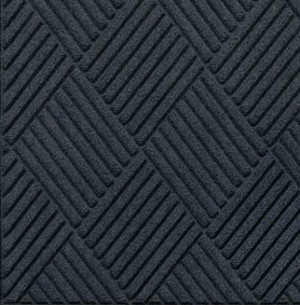 Waterhog™ Diamond Classic Border Entrance-Scraper/Wiper-Indoor/Outdoor Floor Mat with Smooth Backing. 4 X 16 ft. Charcoal.