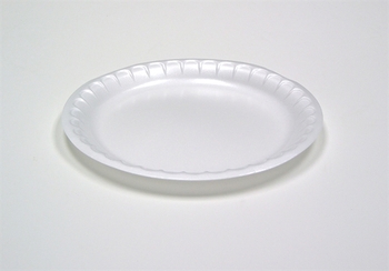 Foam Non-Laminated Plate.  6" Diameter.  White Color.  Bread/Butter Plate.