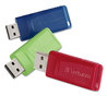 A Picture of product VER-99811 Verbatim® Store 'n' Go USB Flash Drives. 32 GB. Assorted Colors. 3 drives/pack.