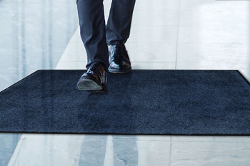 ColorStar® Indoor/Wiper Mat with Cleated Back. 4 X 10 ft. Midnight Blue.