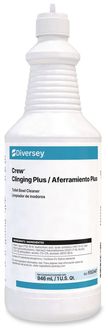 Diversey Crew RTU Clinging Plus Toilet Bowl Cleaner. 32 oz. Green. Unscented. 12 squeeze bottles/case.