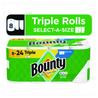 A Picture of product PGC-16014 Bounty® Select-a-Size Kitchen Roll Paper Towels. 2-Ply. 6 X 11 in. White. 123 sheets/roll, 8 triple rolls/carton.