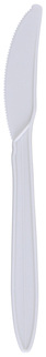Empress Dense Pack Individually Wrapped Medium Weight Cutlery Polypropylene Knife. White. 1000/case.