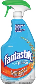 fantastik® All-purpose Cleaner with Bleach, 32 fl oz (1 quart) - Fresh Clean Scent - Anti-bacterial - Clear - 8 / Case