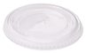 A Picture of product AMH-6V2636 Amhil PET Flat Cup Lids with X Straw Slot. Clear. 500/case.