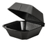 A Picture of product ECO-225BLACK Ecopax Ceres Plain 1-Compartment Non-Vented Foam Hinged Containers. 5.63 X 5.75 X 3.25 in. Black. 125/sleeve, 4 sleeves/case.