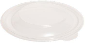Ecopax Polypropylene Pebble Bowl Lids. 12 oz. Translucent. 120 bowls/sleeve, 6 sleeves/case.