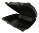 A Picture of product ECO-RE993SBLACK Ecopax Regal/Plain 1-Compartment U-Vent Hinged Foam Containers. 9 X 9 X 3 in. Black. 100 containers/sleeve, 2 sleeves/case.