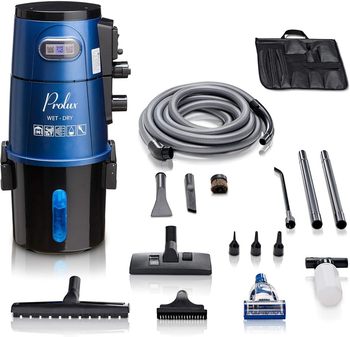 Prolux Professional Wet/Dry Wall Mounted Garage Shop Vacuum. Blue.