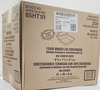 A Picture of product 217-108 Foam Hinged Lid Container.  Single Compartment.  8.4" L x 7.9" W x 3.3" H.  White Color.  100 Containers/Sleeve.