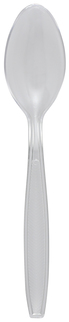 Empress Boxed Heavyweight Cutlery Polystyrene Teaspoons. Clear. 100/box, 10 boxes/case.