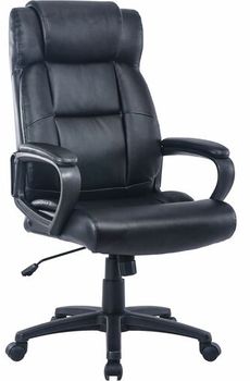 Lorell High-Back Bonded Leather Adjustable Executive Chair. Black.