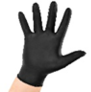 A Picture of product CRY-NBGPPFGXL CrystalWare SafeGuard Nitrile Powder Free Gloves. 5 mil. Size X-Large. Black. 100/box, 10 boxes/case.