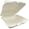 A Picture of product CRY-C9CS200 CrystalWare EcoDine Compostable Bagasse Clamshells. 9 in. 100/pack, 2 packs/case.